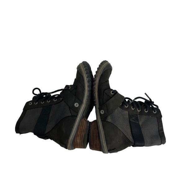 Sorel Boots Womens 6 Slimboot Mid Calf Canvas Leather Black Rugged Winter - Picture 5 of 10